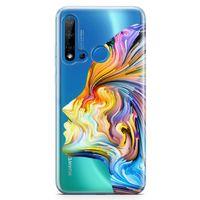 Huawei Nova 5i Kılıf Yüz Renk Arka Kapak Koruma Desenli Full Koruyucu