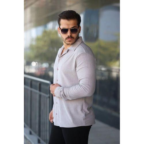 Erkek Kadife Dokulu Uzun Kollu Gömlek