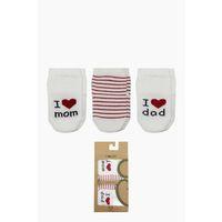 Bistyle Mom Dad 3'Lü Penye Soket Çorap 10123 Ekru