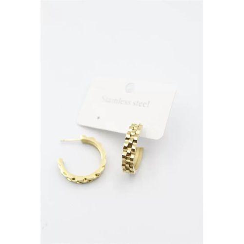 Tırtıklı Halka Küpe - Altın