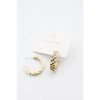 Tırtıklı Halka Küpe - Altın