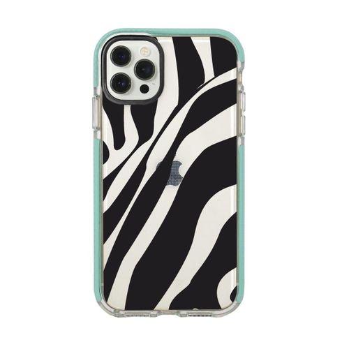 iPhone 12 Pro Max Zebra Desenli Candy Bumper Silikonlu Telefon Kılıfı