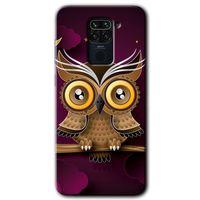 Redmi Note 9 Kılıf HD Desen Baskılı Arka Kapak - Owl Bird Branch