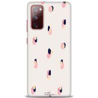 Samsung Galaxy S20 FE Kılıf HD Baskılı Kılıf - Pembe Lacivert + Tam Ekran Koruyucu