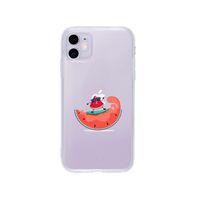 iPhone 11 Sörfçü Karpuz Desenli Premium Şeffaf Silikon Kılıf