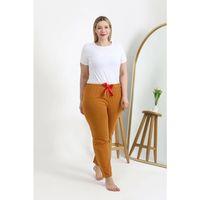 Kadın Pamuklu Büyük Beden Alt Pijama Hardal