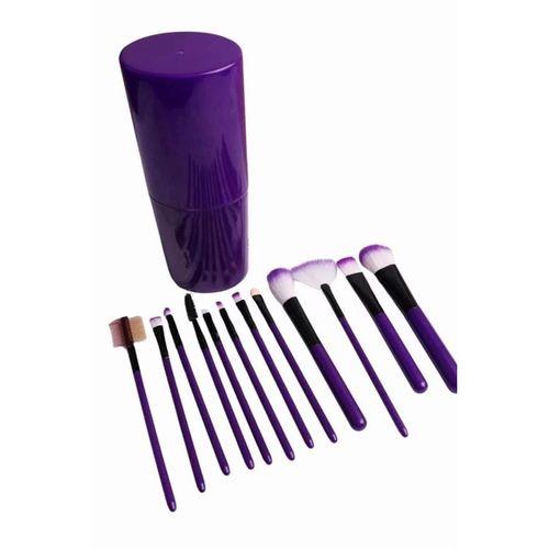 12 Parça Makyaj Fırça Seti Profesyonel Fondöten Allık Far Kontür Fırçası