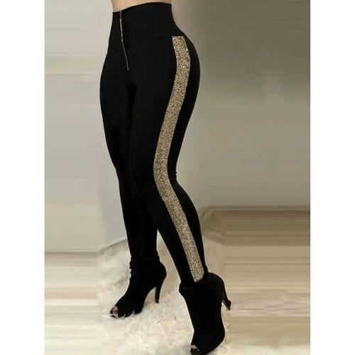 Kadın Yüksek Bel Yan şerit Detaylı Dalgıç Tayt