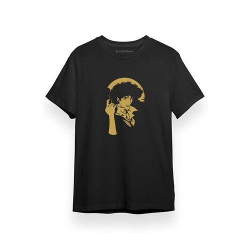 Cowboy Bebop Retro Vintage Spike Siyah Kısa kol Erkek Tshirt