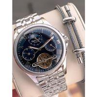 Ferrucci Otomatik Ve Kurmalı Güneş Ve Mehtap Kadranlı Çelik Kordonlu Erkek Kol Saati BFC.03606.1