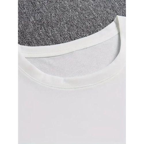 Erkek Baskılı Bisiklet Yaka Erkek T-shirt - Beyaz