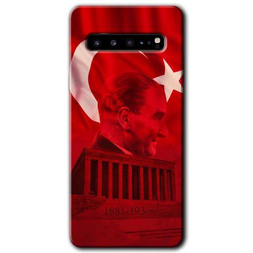 Potkal Hediye Fabrikası Samsung Galaxy S10 Plus HD Baskılı Kılıf + 9D Tam Ekran Koruyucu - Anıtkabir Atatürk