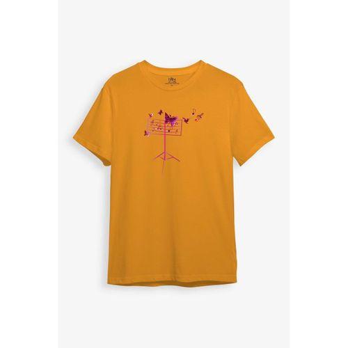 BAND Notalar Temalı Baskılı Gri Unisex Tişört