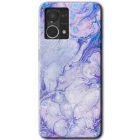 Potkal Hediye Fabrikası Oppo Reno 7 4G Kılıf HD Desen Baskılı Arka Kapak - Spots Lilac