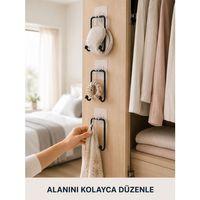 3 Adet Çok Amaçlı Yapışkanlı Askı Pratik Duvar Tipi Düzenleyici