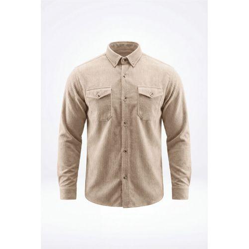 Erkek Uzun Kollu Cepli Kadife Gömlek