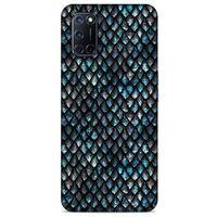 Oppo A92 Kılıf Dragons (10) Full Koruma Kılıfı Ejderha Skin Mavi Beyaz