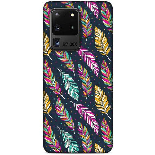 Samsung Galaxy S20 Ultra Kılıf Desenli Özel Seri Tüyler (13) Silikon Kap