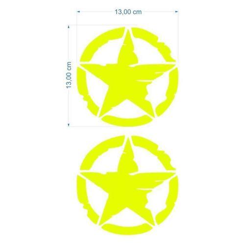 SEVGENT Skm Army Yıldız 13 X 13 Cm Flo Sarı Sticker 2 Li