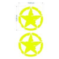 SEVGENT Skm Army Yıldız 13 X 13 Cm Flo Sarı Sticker 2 Li
