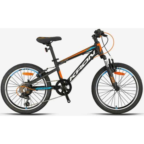 Kron XC75 20 Jant Erkek Çocuk Bisikleti Mat Siyah-Beyaz/Turuncu Mavi