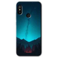 Xiaomi Mi A2 Lite Kılıf HD Desen Baskılı Arka Kapak+Temperli Cam - Night Fores Mount