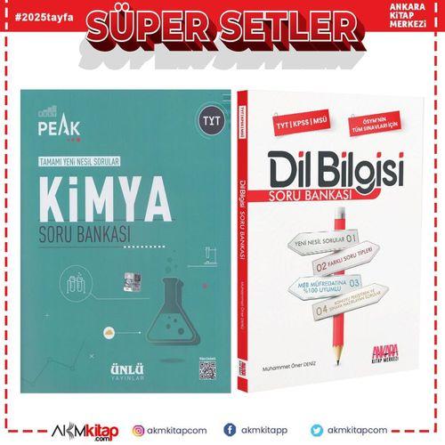 Ünlü Yayıncılık TYT Kimya Best Peak ve AKM Dil Bilgisi Soru Bankası Seti 2 Kitap