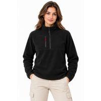 Polar Dik Yaka Yarım Fermuarlı Fermuarlı Göğüs Cepli Regular Fit Kışlık Sweatshirt - Siyah