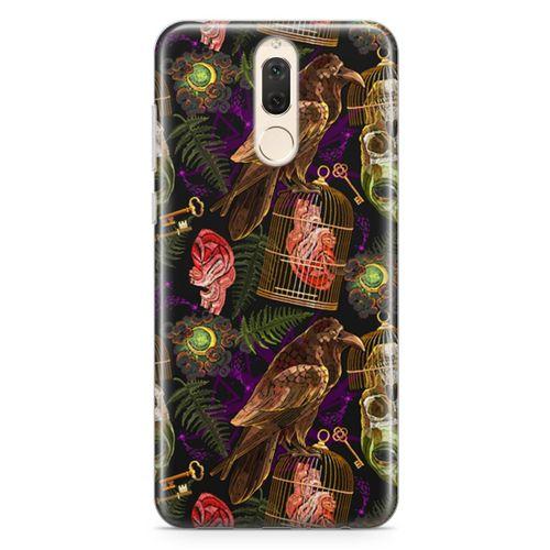 Huawei Mate 10 Lite Kılıf Tarot Gotik Kuzgun Arka Kapak Koruma Desenli Full Koruyucu