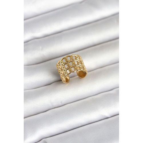 316L Çelik Gold Renk Zincir Model Kadın Yüzük