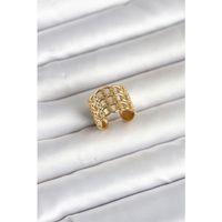 316L Çelik Gold Renk Zincir Model Kadın Yüzük