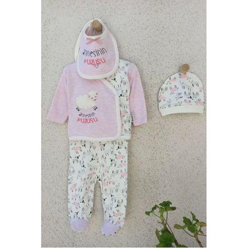 Annesinin Kuzusu Şapkalı Eldivenli 5'li Kız Zıbın Seti 0-3 Ay