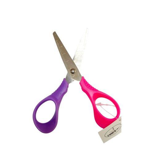 LİNEA CETVELLİ ÇİFT RENKLİ OKUL MAKASI ( Mor-Pembe)