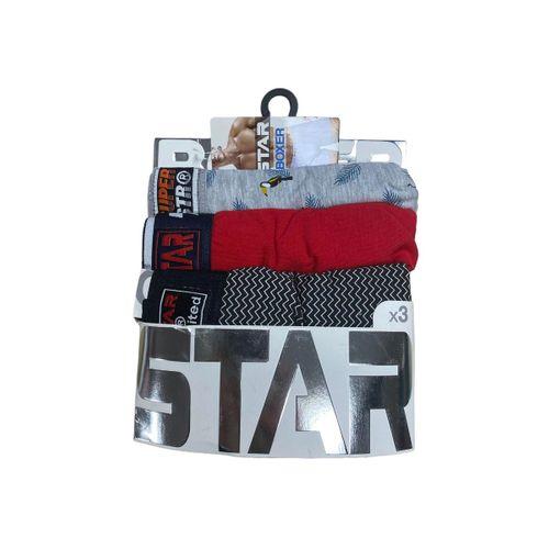 Star 105 Desenli Jakar Erkek  3'lü Kemer Boxer