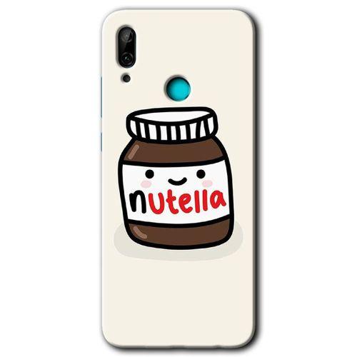 MRCİLETİSİM Huawei P smart 2019 Kılıf HD Desen Baskılı Arka Kapak + Temperli Cam - Nutella Aşkım