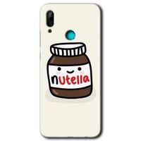 MRCİLETİSİM Huawei P smart 2019 Kılıf HD Desen Baskılı Arka Kapak + Temperli Cam - Nutella Aşkım