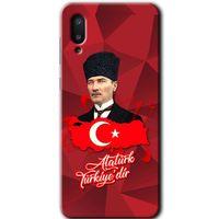 Samsung Galaxy A02 Kılıf Baskılı Kapak - Atatürkiye + 5D Tam Kaplayan Cam