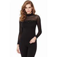 Berrak Bayan Transparan Omuz Siyah Badi 8054