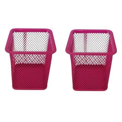 LİNEA PEMBE KÖŞELİ METAL FİLELİ KALEMLİK ( İki Adet )