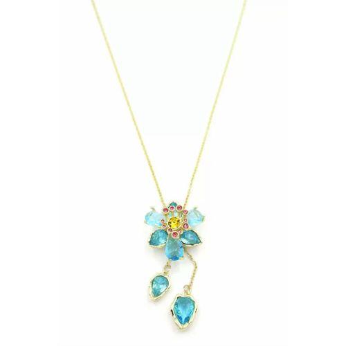 Swr Çiçek Kolye - Turkuaz