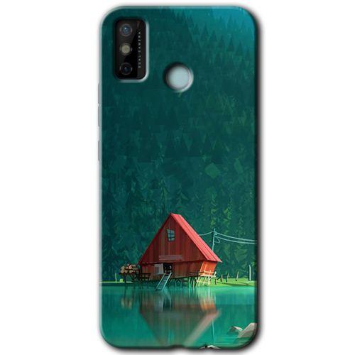 Tecno Spark 6 Go Kılıf HD Desen Baskılı Arka Kapak - House In Woods + Kırılmaz Cam
