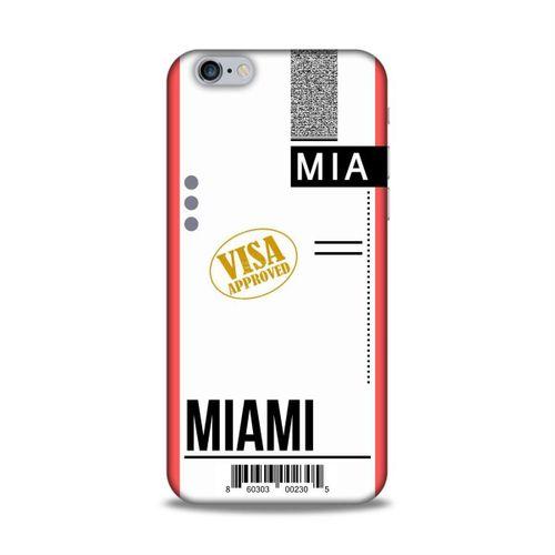 Apple iPhone 6s Kılıf Uçak Bileti Miami Arka Kapak Koruma Desenli Full Koruyucu