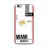 Apple iPhone 6s Kılıf Uçak Bileti Miami Arka Kapak Koruma Desenli Full Koruyucu