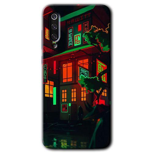 MRCİLETİSİM Xiaomi Mi 9 SE Kılıf Baskılı Kapak - China Street + 5D Tam Kaplayan Cam