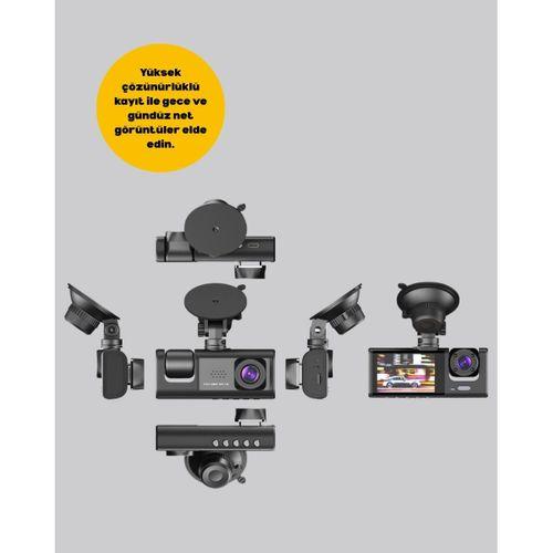 3 Kameralı Araç İçi Kayıt Cihazı  Suya Ve Toza Dayanıklı Tasarım