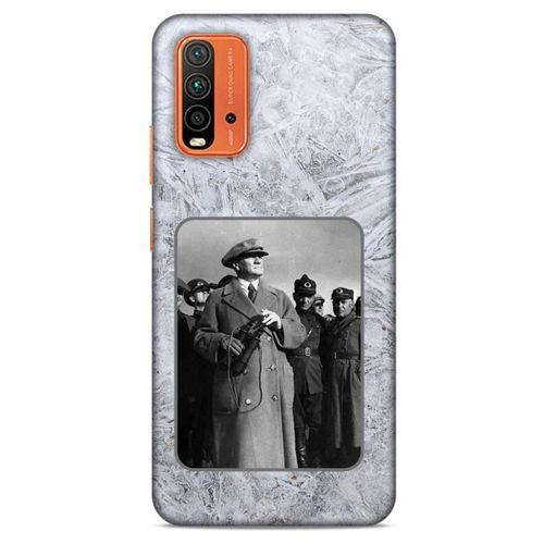 Lopard Xiaomi Redmi 9T Uyumlu Kılıf Atatürk (33) Hybrid Kılıf