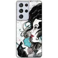 Lopard Samsung Galaxy S21 Ultra Uyumlu Kılıf Sürreal Yüzler ♀ (24) Darbe Emici Kılıf Desenli
