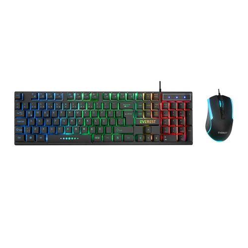 Kablolu RGB Oyuncu Klavye ve Mouse Seti - Siyah