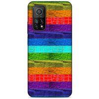 Xiaomi Mi 10T 5G Kılıf Patchwork (38) Neo Hybrid Kılıf Yeşil Kırmızı Mor