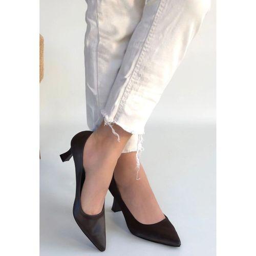 Mırta Acı Kahve Cilt Topuklu Ayakkabı